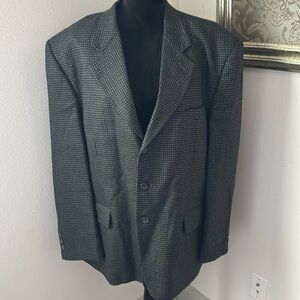 Protocol men’s Sz 44 gray black houndstooth 100% Wool sport coat blazer‎
